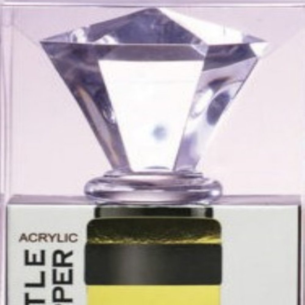 Prodyne Bottle Stopper Solid Crystal Clear Acrylic w/Airtight Silicone Seal NIB